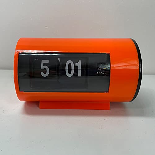 Flip Desk Clock (Orange), Retro Vintage Design Auto Flip Clock 12 Hours Am/Pm Format Desktop Gift For Family With Battery Power #TOP14