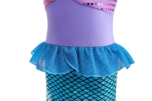 Disfraz princesa sirena brillante para niñas 3T miniatura 5