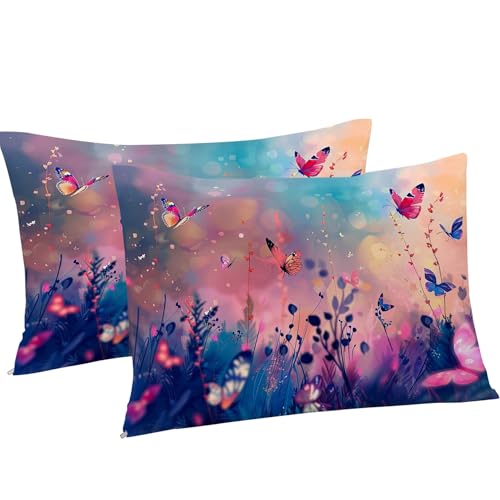 Housse de couette 160x200 papillon et ensemble de literie 3 pièces