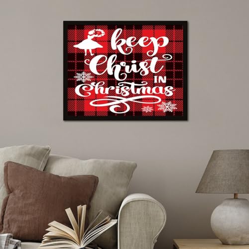 Panneau Keep Christ in Christmas en bois déco murale extérieure positive - 5