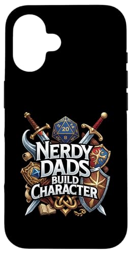 Nerdy Dads Build Character Funny RPG Dice Tabletop Gamer �X�}�z�P�[�X iPhone 16 �p