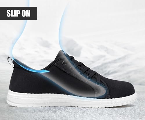 Image of LARNMERN Slip On Steel Toe Shoes Women Work Walking Sneakers Skate Hands Free Safety Tennis Shoes