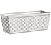 Produktbild Dehner Blumenkasten Casa Mesh, ca. 75 x 20 x 18 cm, Rattanoptik, Kunststoff, weiß