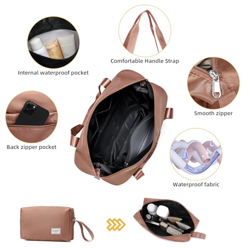 Image of LARVENDER Carry On Luggage 22x14x9 Airline Approved, Suitcases with Wheels | Hardside PP Carry On Suitcase with Duffel Bag, Luggage Sets for Women Men, TSA Lock, Mocha