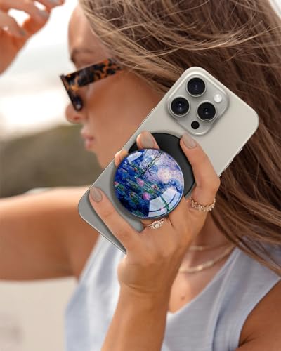 Image of Magnetic Phone Grip, Cute Finger Grip Phone Stand, Water Lily