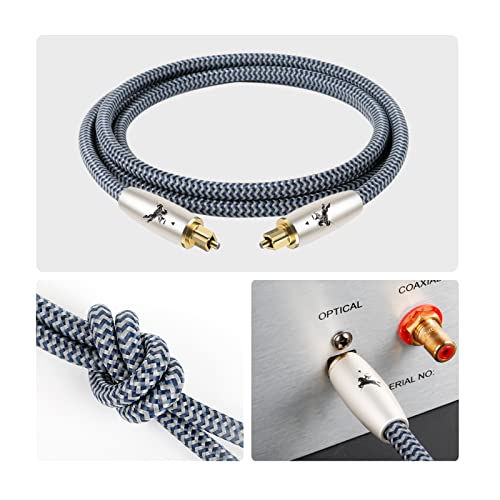 Impeto IMPETO-2201 Digital Fiber Optic Audio Cable For Sound Bar Toslink Cord Male To Male 24K Gold Plated Connector Optical Audio Cable 6Ft 10Ft S/Pdif Glass Core thumb #7