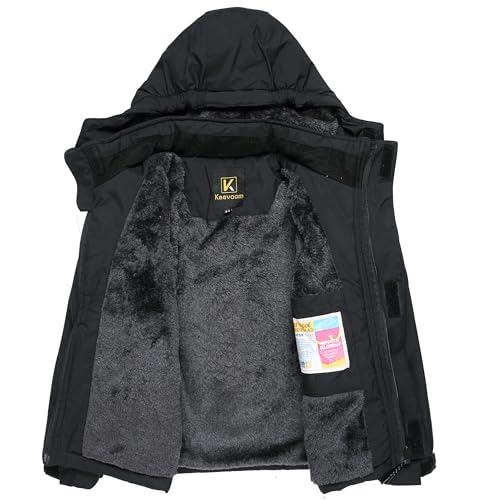 Image of Keevoom Boys Winter Coat Ski Jacket Windproof Kids Snowboard Warm Fleece Snow Coat Waterproof Outdoor Hooded Ski Coats