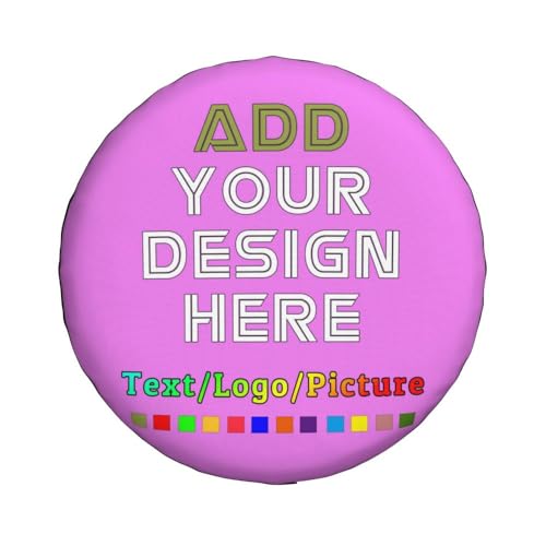 Image of Custom Spare Tire Cover 14-17 Inch, Personalized Universal Wheel Cover Add Your Own Photo Text Logo Waterproof Dust-Proof Tire Covers Protectors for Trailer Truck SUV Universal, Violet