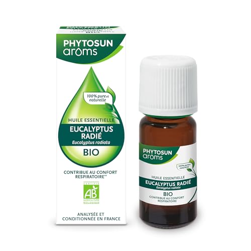 PHYTOSUN AROMS - Huile Essentielle Eucalyptus Radié Bio - HEBBD - 100% Pure & Naturelle - 100% Bio - Contribue au Confort Respiratoire - Analysée &...