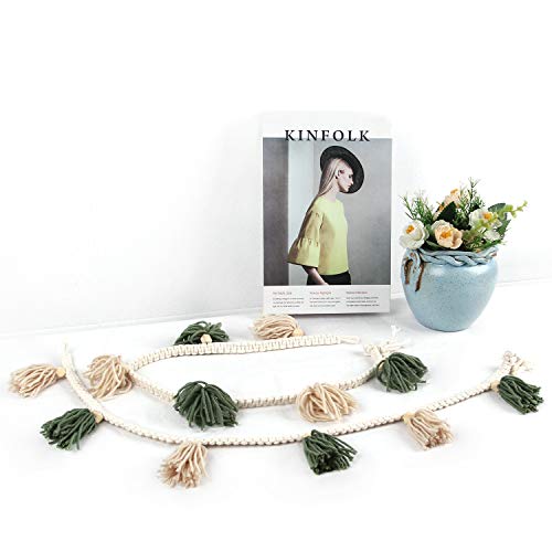 St Patricks Day Tassel Garland Belly Basket Decorative Wall Hangings For Boho Home Decor,Nursey Room (Green) #TOP3