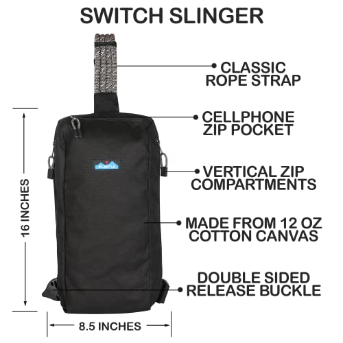 Kavu Switch Slinger Rope Pack Crossbody Rucksack - Black #TOP7