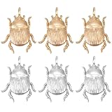 2 Ciondoli a forma di scarabeo colorati:i nostri ciondoli a forma di insetto in metallo hanno la forma di scarabei e hanno un aspetto unico, sono disponibili in due colori:oro e argento, puoi usarli per realizzare una varietà di interessanti gioielli fai da te