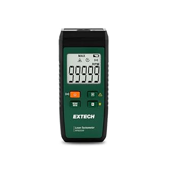 Laser Tachometer with Bluetooth (Range: 0 to 99999 counts) for Wind Turbine Rotation Speed, HVAC, Fan Check and Manufactured Product Counting | Model: Extech RPM250W