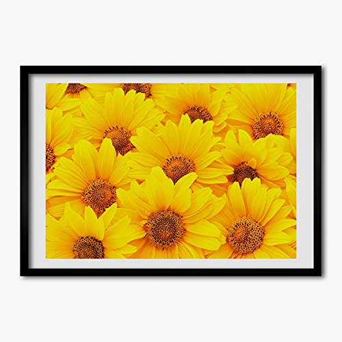Cadre photo décoratif Tulup tournesols 70x50 cm en bois MDF de style moderne