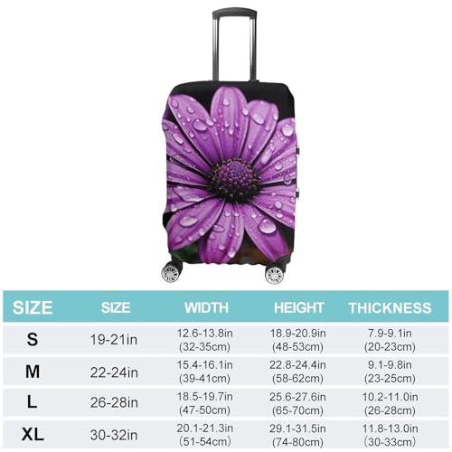 Purple Daisy Luggage Cover, Elastic Luggage Protector Fits 19-32in Suitcases, Washable & Anti-Scratch Suitcase Cover for Men Women M2