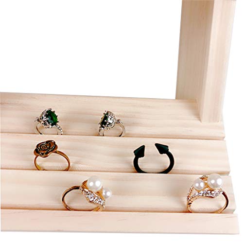 Gzyf Wood Retail Jewelry Showcase Rack, Countertop Small Merchandise Display Stand For Earrings, Ring, Brooch, Necklace, Bracelet, Etc , 3 Tier #TOP1