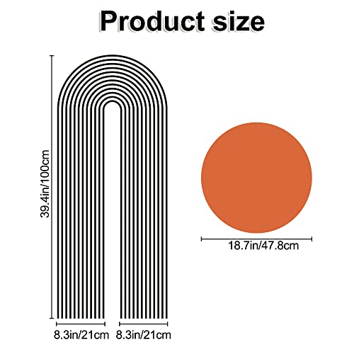 Drwssr Removable Boho Simple Line Geometric Decoration Sticker Round Red Sun Wall Decal Diy Peel And Stick Wall Art Decor Sticker For Living Room Bedroom Office Rental Room Nursery Wall Decoration #TOP1