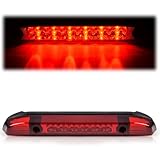 PIT66 LED 3rd Brake Lights Compatible with 2001-2004 Nissan Frontier Rear High Mount Stop Parking Lights Assembly Third Brake Cargo Lamps White housing Red Lens