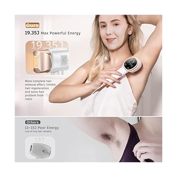 AMINZER IPL Geräte Haarentfernung Laser mit 999,900 Lichtimpulse 9 Energiestufen und 3 Erweiterten Funktionen HR/SC/RA Dauerhafte Schmerzlos Haarentfernungsgerät für Frauen und Männer – Bild 5