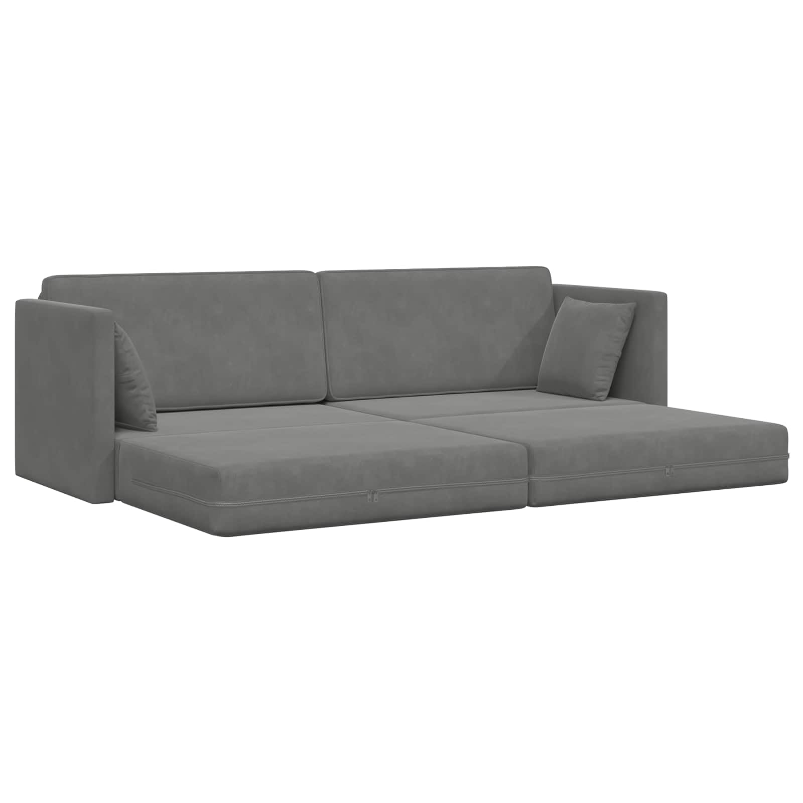 Sofa podłogowa ciemnoszara, 213 x 70 x 77 cm, aksamit