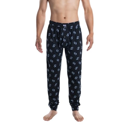 SAXX Underwear Co. Men's Droptemp Cooling Sleep Pant Fly with Built-in Pouch Support, Core