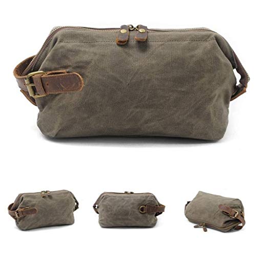 Men's Casual Wrist Bag, Multiple Carrying Methods, Vintage High-density Cotton Canvas Clutch with A Removable Handle3