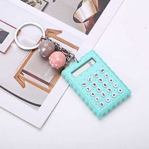 Mini Calculatrice Mini Calculatrice Portable avec Boucle de clé, Affichage 8 Bits Portable Calculatrice de Poche Couleur Bonbon Iedal Cadeau pour collègues, Enfants(Green) Cover
