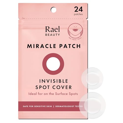 Rael Pimple Patches, Miracle Invisible Spot Cover – Hydrocolloid Acne Pimple Patch, Absorbs Zits & Blemish, Korean Skin Care, 2 Sizes (24 Count)