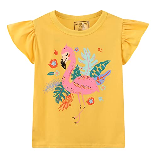 Kids Girls' Short Sleeve T-Shirts Easter Blue Rainbow Summer Graphic Tee Shirt Tops White Yellow 3 Packs Sets 4T2