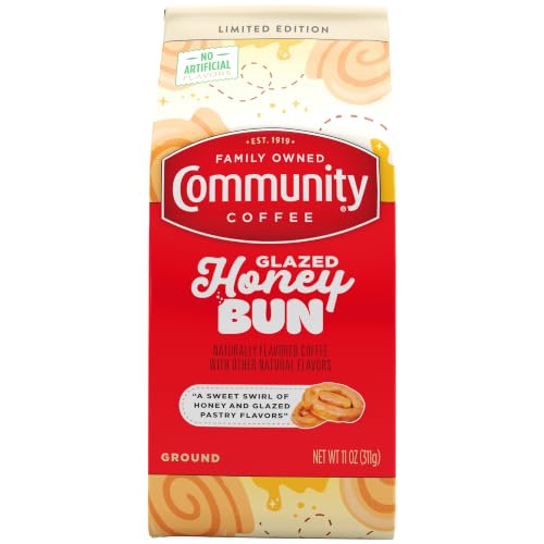 Image of Community Coffee Glazed Honey Bun Naturally Flavored Ground Coffee, Naturally Flavored, 11 Ounce (Pack of 1)
