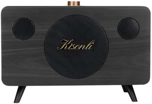 Kisonli G103 Wooden Retro Portable Speaker, angled view