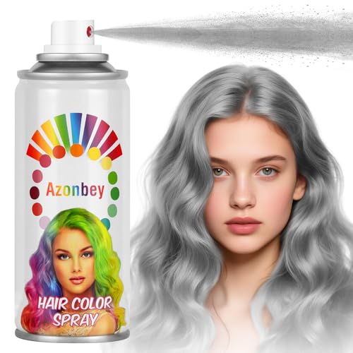 Gray Hair Spray Temporary Hair Color Spray for Women Kids Men Washable Hairspray Colored Hair Spray Color Hairspray for Halloween Party Cosplay Christmas Day (Gray)