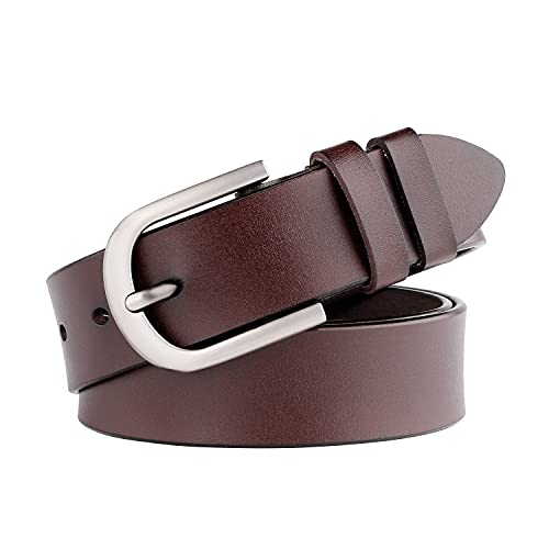 Image of WHIPPY Women Leather Belt for Jeans Pants Dresses Black Ladies Waist Belt with Pin Buckle