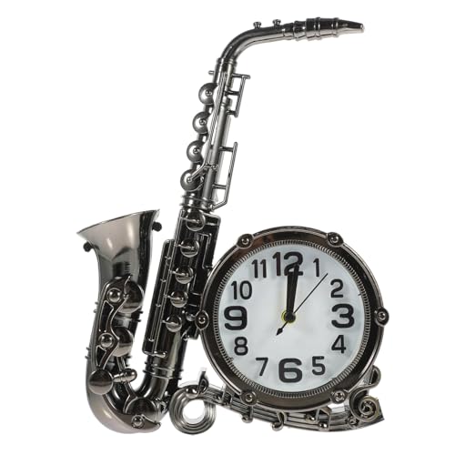 ULDIGI Reloj Despertador De Saxofón Vintage Reloj Decorativo para Mesita De Noche para Dormitorio y Hogar Sin Pilas Color Aleatorio