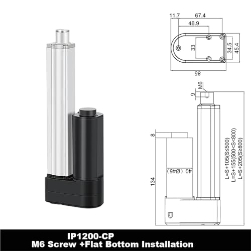 Actionneurs linéaires 2000N vérin électrique 12V course 30mm robuste - 3
