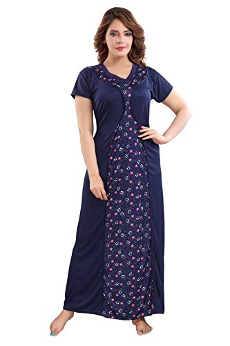 Image of Fabme Women's Satin Floor Length Night Dress Nighty