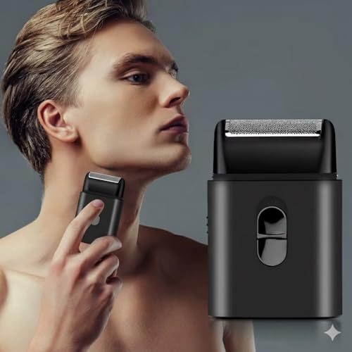 Image of Endzone Mini Electric Ultra-Thin Shaver Rechargeable Razor for Face Care Beard Trimmer Reciprocating Blade with USB for Men's & Women's. (Black)