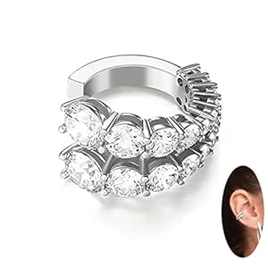 Ear Cuff Earrings for Women Cubic Zirconia Hoop Huggie Ear Cuffs for women Fake Ear Piercing Non Piercing for Girls (S)