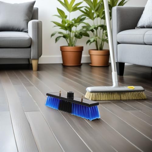 Brosse pour panneaux photovoltaïques à construction solide en plastique et acier durable