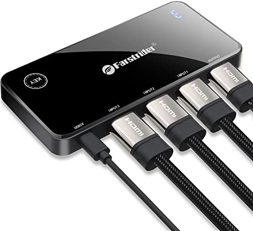 HDMI Switch 3 in 1 Out HDMI 2.0 4K@60Hz Switcher Splitter,4K HDMI Switch Box Hub with Remote Supports 4K 3D 1080P HDCP2.2,Monitor Switch Compatible with Apple TV PS5 PS4 Xbox Fire Stick Blu-RayPlayer