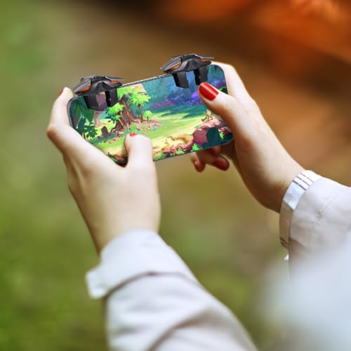 Image of UKCOCO Mobile Gaming Triggers - Cell Phone Game Controller with Aim FireTriggers with 2 Pcs Gloves - Mobile Triggers for Games and ShooterGame(1 Pair)