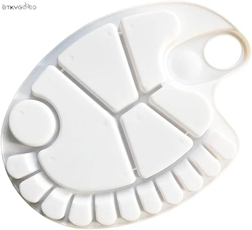 Non-Stick Paint Palette 2 Pcs Artist Paint Mixing Tray Palette 11.8 X 8 Inches Oval Shaped Easy Clean Art Palette 17 Wells (11.8 X 8 Inch/2 Pcs) #TOP2