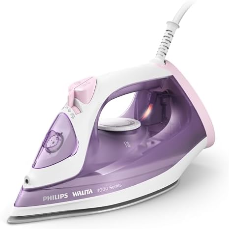 Philips Walita Série 3000 Ferro a Vapor – Base Cerâmica, Sistema de Vapor 140g, Vapor Contínuo 15g/min, Função Antigotejamento, Ponta de Precisão Tripla (DST3010/32)