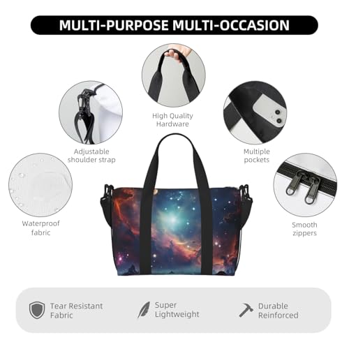 Travel Duffel Bags Personal Item Bag Carry on Luggage Bag Training Handbag Lightweight Waterproof Sports Gym Bag Space Weekender Bag for Women Men3