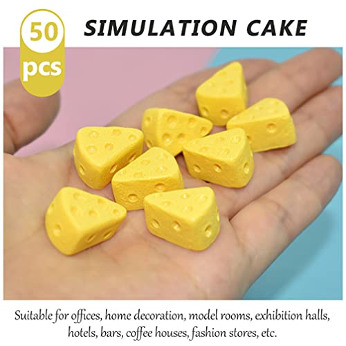 balacoo TEHAUX 50Pcs Künstliche Käse Kuchen Gefälschte Simulation Essen Dreieck Käse Modell Spaß Küche Spielzeug Pretend… – Bild 6