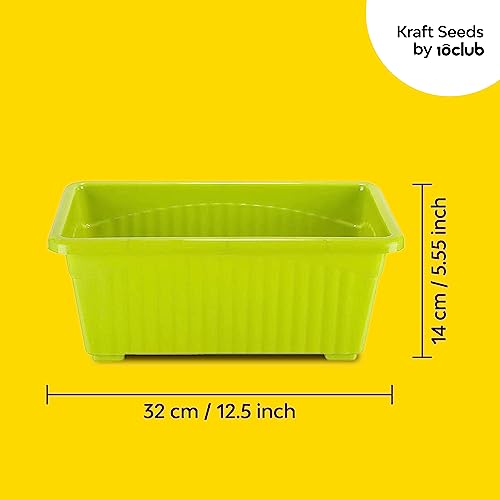 Kraft Seeds Plastic Window Planters (1 Pc, 13 Inch, Green) | Planting Pots for Home Plants | Flower Planters for Home Gardening | Floor Pots for Lawns and Gardens | Flower Plant Pots for Home Balcony
