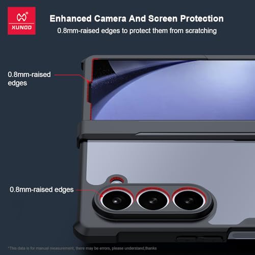Image of PRITO Compatible for Samsung Galaxy Z Fold 6 Case - Clear Beatle Slim Phone Case with Hard Pc Back, Soft TPU Edges, Hinge, Non-Yellowing, Shockproof Protective Cover for Z Fold 6