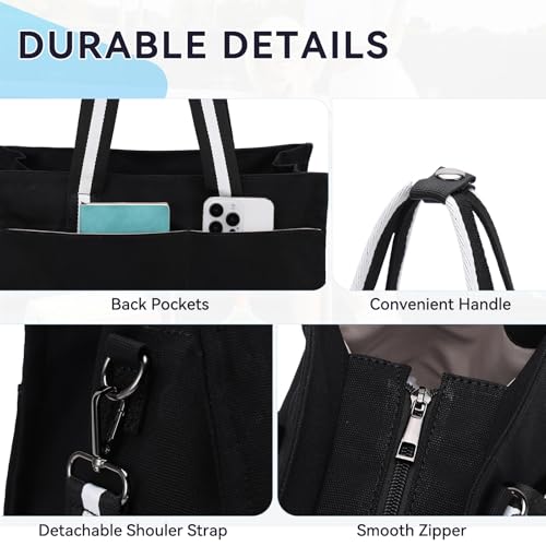 VASCHY Pickleball Canvas Tote Bag for Women/Men with Fence Hook - Image 4