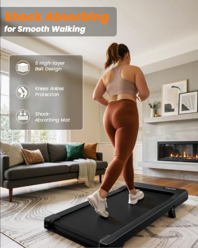 Image of Superun Walking Pad with 6% Incline, Under Desk Treadmill, 3 in 1 Portable Treadmills for Home with Remote Control LED Display, 2.5 HP Quiet Mini Treadmill for Office Home Use, 300 Lbs Capacity