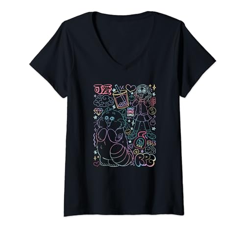T-Shirt Col V Disney Pixar Alerte Rouge Mei : Libérez Votre Part de Magie